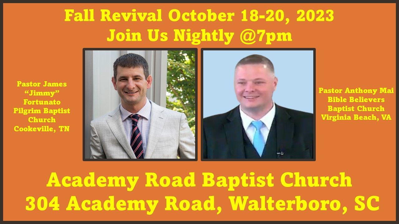 Oct 18-20, 2023 - Fall Revival Meeting