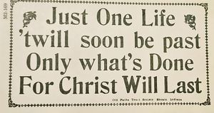 Only what's done for Christ...