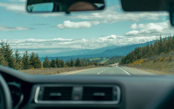 Windshield vs Rearview Mirror