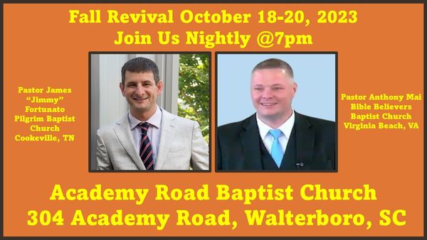 Oct 18-20, 2023 - Fall Revival Meeting